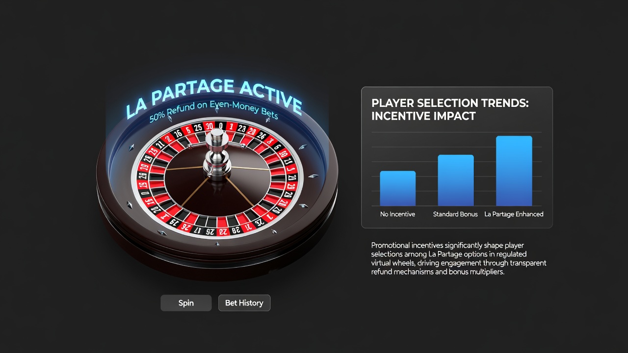 Player dashboard highlighting promotional offers on La Partage virtual roulette tables